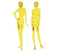 Traceease Strumenti Di Disegno Femmina Figura Umana Stencil Modello Di Moda Di Design, 2 Pezzo (Anteriori E Posteriori)