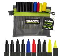 Tracer 2.0 Kit Pennarelli Indelebili, 10 Pezzi a Punta Mista con Custodia | 10 pennarelli indelebili a punta mista, colori assortiti e custodia pratica per marcature precise ovunque.