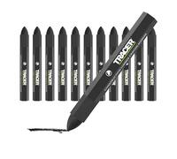 Tracer Construction Lumber - Pennarelli a pastello, confezione da 12, colore nero, 12 pastelli per marcatura multisuperficie