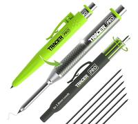 Tracer Pro Series - Matita in alluminio con fori profondi, con 6 mine di ricambio e fondine per sito, kit di marcatura per costruzione tutto in uno