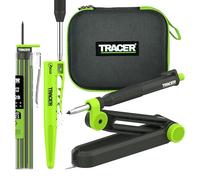TRACER TrueScribe Kit con Matita da Cantiere Ricaricabile, 12 Mine e Custodia - Utensile di Falegnameria per Marcature Precise in Edilizia