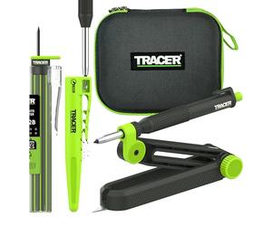 TRACER TrueScribe Kit con Matita da Cantiere Ricaricabile, 12 Mine e Custodia - Utensile di Falegnameria per Marcature Precise in Edilizia