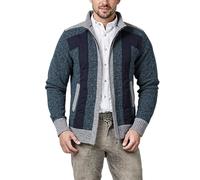 Trachtenjanker - Cardigan lungo da uomo, a maniche lunghe, sportivo, a capriolo, moderno, leggero, con chiusura lampo, per il tempo libero, R blu., L