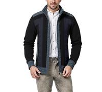 Trachtenjanker - Cardigan lungo da uomo, a maniche lunghe, sportivo, a capriolo, moderno, leggero, con chiusura lampo, per il tempo libero, R Marine, L