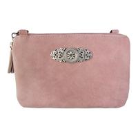 Trachtenland - Borsa a tracolla Sofia - Piccola borsa da sera con applicazione in metallo per Dirndl e pantaloni in pelle, Colore: rosa., ca. 18 x 12 x 8 cm