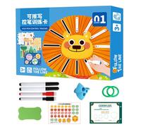 Tracing Books for Toddler, Reusable Handwriting Practice Book, Preschool Activity Toy with Number Tracing and Puzzle Games, Educational Travel Learning Tool, Paper Material, 8.66x5.51in
