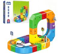 Track Fusion - Set di treni elettrici Magic Rail Cube con treno motorizzato che sfida la gravità, sistema di tracciamento 3D integrato, regalo di apprendimento per bambini, ragazzi e ragazze (51 pezzi