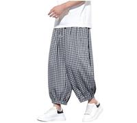 Track Gym Running per Mens Autunno Estate Stampa Harem Plaid Gamba Dritta Gamba Pianura Polsino Pantaloni Uomo 2025 Trendy, X-396 Navy, 5XL