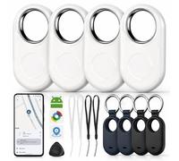Tracker Android, confezione da 4 trovatori di chiavi Bluetooth compatibili con Google Find Hub (Android 9.0+), Smart Tag per chiavi, portafogli, borse e valigie, include custodie e clip