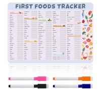 Tracker del Primo Cibo per Bambini, 30,5x21,5cm Baby's First Foods Tracker Pianificatore Pasti Magnetico Essenziali Forniture per lo Svezzamento Guidato dal Bambino per Neo-Genitori Babysitter