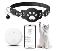 Tracker per gatti e altri animali domestici con supporto - Nessun ABO richiesto, compatibile con Apple AirTag e app "Find My", impermeabile (IP68), localizzatore di perdita per gatti e piccoli animali
