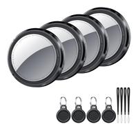 Tracker Tag 4 pezzi Nero Bluetooth Trova Oggetti Compatibile con Apple Dov è