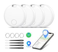 Tracker Tags 4 Pezzi, Funziona con Apple Dov'è (Solo iOS), Localizzatore Bluetooth Trova Oggetti 365 Giorni, Batteria Sostituibile, Impermeabile IP67, Chiavi/Portafoglio/Bagagli/Valigie, Bianco