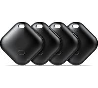 Tracker Tags Android, Bluetooth Smart Tag compatibile con app Google 'Find Hub' (solo Android), adatto per valigie, chiavi, zaini, ecc. Nero, confezione da 4