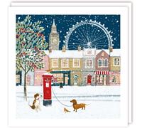 Tracks Grande Londra Cani di Auguri Da Neve Londra Scatola Di 10 Natale Carte
