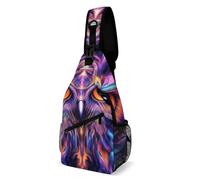 Tracolla Borse Cool Space Abstract Owl Trippy Antifurto Zaino Monospalla Poliestere Borsa A Spalla Uomo Per Ciclismo Moto Alpinismo 19X39Cm