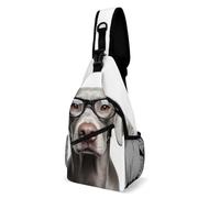 Tracolla Borse Cute Weimaraner Dog Antifurto Zaino Monospalla Poliestere Borsa Tattica Sul Petto Militare Per Viaggio Trekking Ciclismo 19X39Cm
