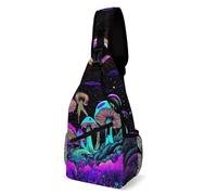 Tracolla Borse Trippy Mushrooms Multifunzionale Zaino A Monospalla Antifurto Zainetto Per Viaggio Uomo Trekking 19X39Cm