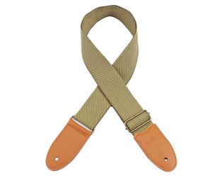 Tracolla Chitarra Basso Tweed Giallo Nero Vera Pelle 150cm Regolabile Metallo