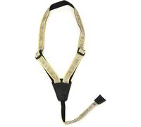 Tracolla D'Addario in stile cradle per ukulele - Tracolla per ukulele con gancio in gomma - Tracolla No Drill per ukulele - Paisley, giallo/viola