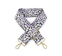 Tracolla di ricambio in fettuccia con stampa leopardata per borsa a tracolla da donna,2 Argento,5x130cm