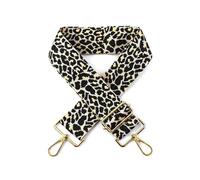 Tracolla di ricambio in fettuccia con stampa leopardata per borsa a tracolla da donna,5 Oro,5x130cm