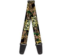 Tracolla di sicurezza per chitarra 2.0" Wide LOKI Poses Black/Gold/Green