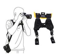 Tracolla doppia rapida sicura e veloce per 2 fotocamere DSLR (QS-B 1/4 (nero)