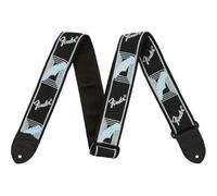 TRACOLLA FENDER® 2" MONOGRAMMED BLACK/LIGHT GREY/BLUE