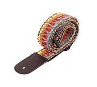 Tracolla in cotone etnico in stile vintage hawaiano, regolabile, Tracolla per ukulele in cotone, in morbido cotone e vera pelle, per ukulele soprano, concerto, tenore, baritono