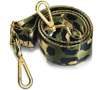 Tracolla in Leopardo Colorato Larga di Ricambio Cinghie Regolabili Leopardata per Borsa Chitarra Caligia per Donna (Verde)