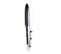 Tracolla in pelle modello tinta unita larga Borsa regolabile Cinture donna bifacciali Manici(White,Silver hanger)