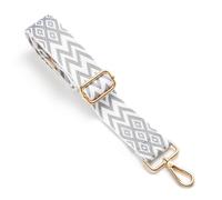 Tracolla Larga Regolabile Cintura di Ricambio Crossbody Tracolla per Borsa Donna,3.8cm Larga Ricambio Colorate Cinghia per bagagli, Borse, computer，Borsette(Bianco/Grigio)