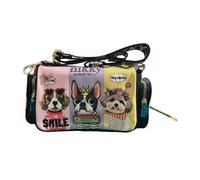 TRACOLLA NIKKY BY NICOLE LEE CANI LOVE DOG ECOPELLE NERA VIOLA BORSETTA PICCOLA