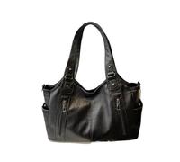 Tracolla Pelle Donna Borsa a tracolla in PU, grande capacità, borsa multifunzionale alla moda(Black)