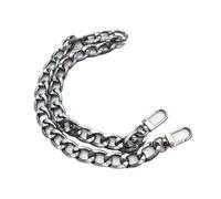 Tracolla Per Borsa Donna 3pc Bag Strap 30/60/100cm Thick Flat Aluminum Chain Replacement Metal Handles For Handbag Belt Accessories DIY(Black,100cm)