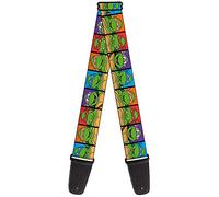 Tracolla per chitarra Buckle-Down Teenage Mutant Ninja Turtles - Classic TMNT Face Blocks nero/multicolore, larghezza 5,1 cm, lunghezza 73,7 - 137,2 cm