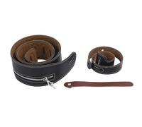 Tracolla per Chitarra da 2,8 Pollici, Tracolla per Chitarra Elettrica Acustica, Tracolla per Basso per Chitarre Elettriche Acustiche (Superficie in pelle nera)