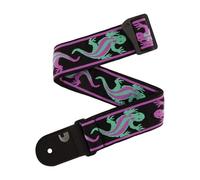 Tracolla per chitarra D'Addario - Accessori per chitarra acustica ed elettrica - Terminali in ecopelle - Lucertola Vintage, Verde e Rosa