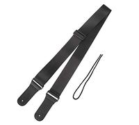 Tracolla per chitarra regolabile, basso elettrico acustico Ukulele Cintura in nylon Tracolla Testa in pelle Accessori per strumenti musicali(14 * 6 * 4cm-nero)