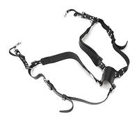 Tracolla per Fotocamera in Pelle Fotografia in Pelle Ottone Accessori DSLR Fotocamera Rapida Fotocamera per Tracolla Tracolla Doppia Spalla Anelli per Lampadina (Spalle: nere)