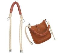 Tracolla per Longchamp Borsa Donna, Cinghia Tracolla per Borsa, Mini Bags Cinghie in Pelle, 38cm Sostituibile per Mini, Raccordi Regolabili Strap No-Punch per Ricambio Pliage, Giallo-Marrone