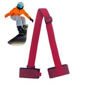 Tracolla per sci - Portasci in nylon regolabile | Tracolla per portasci | Comoda tracolla per cinghie di legatura | Supporto per sci portatile per snowboard, Colore: rosso, Siehe Beschreibung
