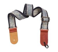 Tracolla per ukulele in pelle bovina con stella in denim regolabile, per migliorare la presa e gli stili del collo regolabile