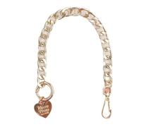 Tracolla regolabile lunga in metallo con catena for borsa e ciondolo a forma di cuore, di ricambio for borsa(Silver)