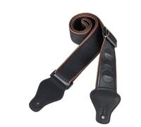 Tracolla regolabile per chitarra acustica, elettrica, basso, folk, in morbida tela di poliestere, con rondelle in feltro e 4 plettri, colore nero, 146 x 5 cm