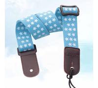 Tracolla regolabile per ukulele in cotone con testa in pelle, accessori