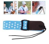 Tracolla regolabile per ukulele in cotone con testa in pelle, accessori