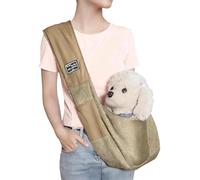Tracolla Reversibile per Cuccioli, Tasca portaoggetti | Tracolla per Cani di Piccola Taglia, Comoda da Portare con sé, per Viaggi all'aperto e Passeggiate per i Proprietari (Khaki, One Size)