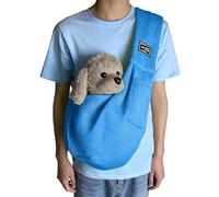 Tracolla Reversibile per Cuccioli, Tasca portaoggetti | Tracolla per Cani di Piccola Taglia, Comoda da Portare con sé, per Viaggi all'aperto e Passeggiate per i Proprietari (BU1, One Size)